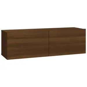 Berkfield 8 Piece TV Cabinet Set Brown Oak Engineered Wood