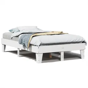 Berkfield Bed Frame without Mattress White 120x190 cm Small Double Solid Wood Pine