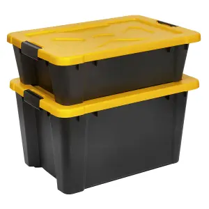 Sealey Composite Stackable Storage Box With Lid 27 Litre Storage Organiser APB27