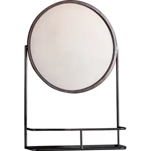 Gore Metal Flat Wall Mirror with Shelves