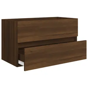 Audreigh 100mm Wall Hung Single Vanity Brown Oak