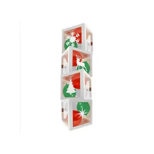 Eurowrap Christmas Balloon Box (Pack of 4) White (One Size)