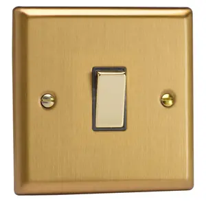 Varilight 1-Gang 20A Double Pole Rocker Switch Brushed Brass