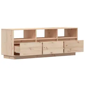 Berkfield TV Cabinet 140x37x50 cm Solid Wood Pine