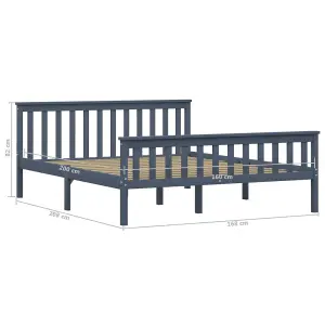 Berkfield Bed Frame Grey Solid Pinewood 160x200 cm