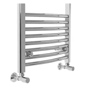 Rinse Curved Bathroom Heated Towel Rail Warmer Radiator Central Heating Chrome - 1200x500mm