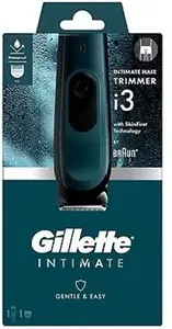 Gillette Intimate Mens Intimate Trimmer I3, Skinfirst Pubic Hair Trimmer For Men, Waterproof