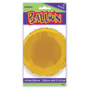 Unique Party 18 Inch Round Foil Balloon Gold (One Size)