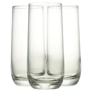 BORMIOLI ROCCO 3pcs 350ml Loto Juice Drinking Glasses Hi Ball Whisky Shot Tumblers Cups