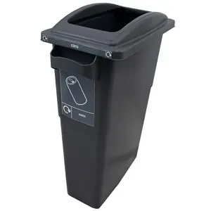 SustainaBin Indoor Recycling Bin - Grey - Frame Top - 70 Litres