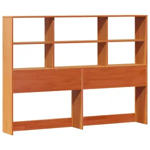 Berkfield Bookcase Bed without Mattress Wax Brown 140x200cm Solid Wood Pine