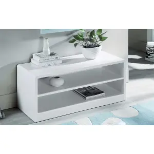 White High Gloss Compact TV Unit