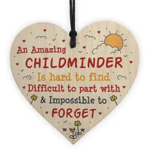 Red Ocean Childminder Leaving Gifts Wooden Heart Sign Thank You Gift For Babysitter Leaving Pre School Nursery Gifts