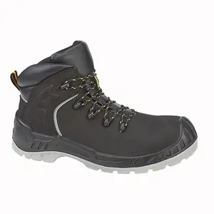 Grafters Mens Nubuck Safety Boots Black (7.5 UK)