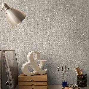 Grandeco Beige Fabric effect Meaux Embossed Wallpaper Sample