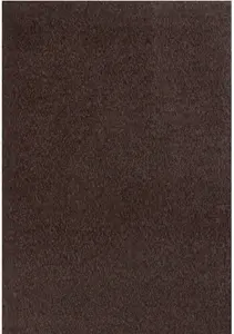 THE RUGS Solid Design Low Pile Living Room Rugs in Brown Flex Collection 1000B