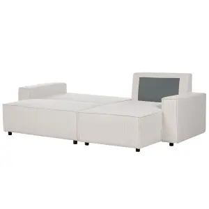 Sofa Bed ABACKA Off-White Corduroy Left Hand