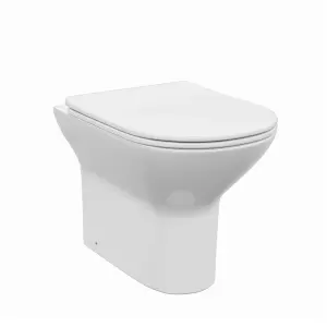 Nes Home Matson Modern Round Back to Wall Toilet with Soft Close Seat White