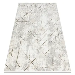 Modern carpet DUKE 51393 cream / gold - Geometric, vintage structured, 120x170 cm