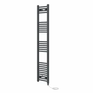 Rinse Bathrooms 800W Electric Heated Warming Towel Rail Bathroom Radiator Anthracite - 1600x300mm