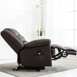 Loxley Single Motor Electric Riser Rise Recliner Bonded Leather Armchair Electric Lift Chair (Brown)