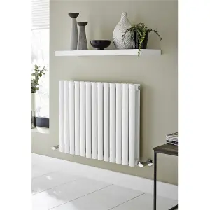 600mm (H) x 1140mm (W) - White Horizontal Radiator (Paris) - SINGLE Panel - (0.6m x 1.14m) - Depth 55mm