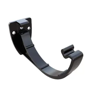 10 x Black Half Round Fascia Gutter Brackets, Freeflow 112mm Rain Water Systems