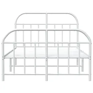 Berkfield Metal Bed Frame with Headboard and Footboard White 120x200 cm