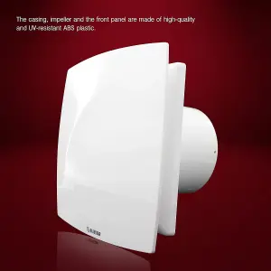 Blauberg Moon Zone 1 Bathroom Extractor Fan 100mm - White - Standard