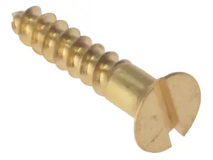 ForgeFix CSK346BR Wood Screw Slotted CSK Solid Brass 3/4in x 6 Box 200 FORCSK346B