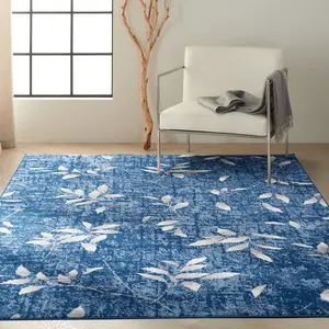 Riverflow RFV03 Navy Ivory Contemporary Rug by Calvin Klein-160cm X 221cm