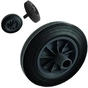 Heavy Duty Solid Rubber Wheels With Nose Collar Replacement Kit For Wheelie Bins