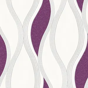 Wave Embossed Textured Wallpaper - Purple - E62006