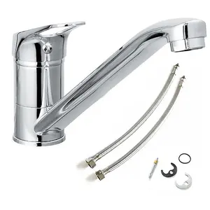 Bristan Monbloc Kitchen Sink Mixer Tap Single Lever Swivel Spout Chrome + Flexi