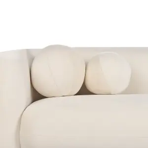 3 Seater Velvet Sofa Off-White LEIREN