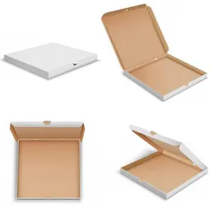 25 x 7" Pizza Boxes Plain White Postal Box Takeaway Style Boxes