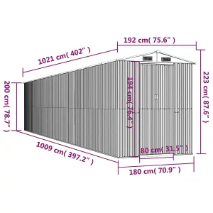 Berkfield Garden Shed Anthracite 192x1021x223 cm Galvanised Steel