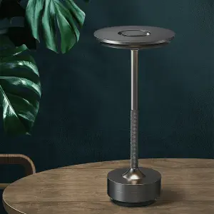 Harper Living Rechargeable LED Table Lamp, Black Nickel Finish, Colour changing (3000K-6000K) and Dimmable