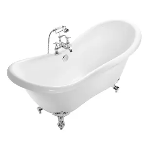 Balmoral 1750mm Double Ended Slipper Bath with White Claw & Ball Feet