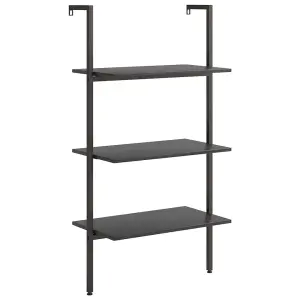 Berkfield 3-Tier Leaning Shelf Black 64x35x120.5 cm