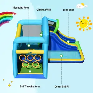 Costway 5 In 1 Inflatable Bounce Castle Bounce House W/Large Jumping & Playing Area