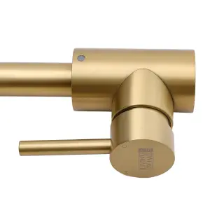 Gold Arc Single-Handle Faucet with Swivel Spout Bathroom Basin Mixer Tap