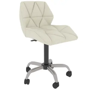 Vida Designs Geo White Office Swivel Chair PU Faux Leather