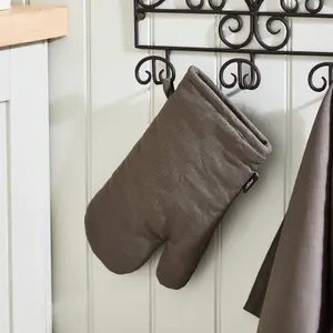 Traditional Style Mocha Cotton Single Oven Glove