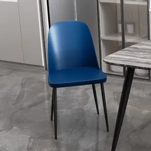 Core Products Aspen Grey Oak Effect 80cm Square Dining Table with 4 Blue Plastic Duo Design Chairs