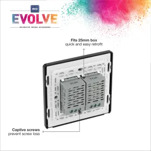 BG Evolve Black Chrome 200W Double Touch Dimmer Switch 2-Way Master