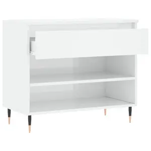 Berkfield Shoe Cabinet High Gloss White 70x36x60 cm Engineered Wood