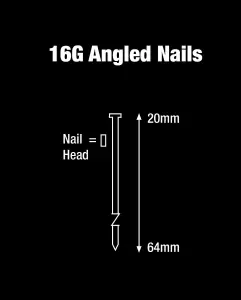 Tacwise 0298 Type 160 (16G) / 50 mm Galvanised Finish Nails, Pack of 2,500