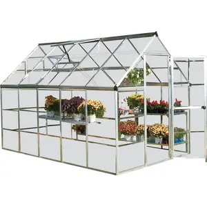 Harmony Greenhouse 6 x 4 Silver / 208cm H x 185cm W x 126cm D