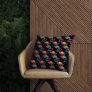 Vivid Flamingo Pattern Outdoor Cushion 45cm x 45cm